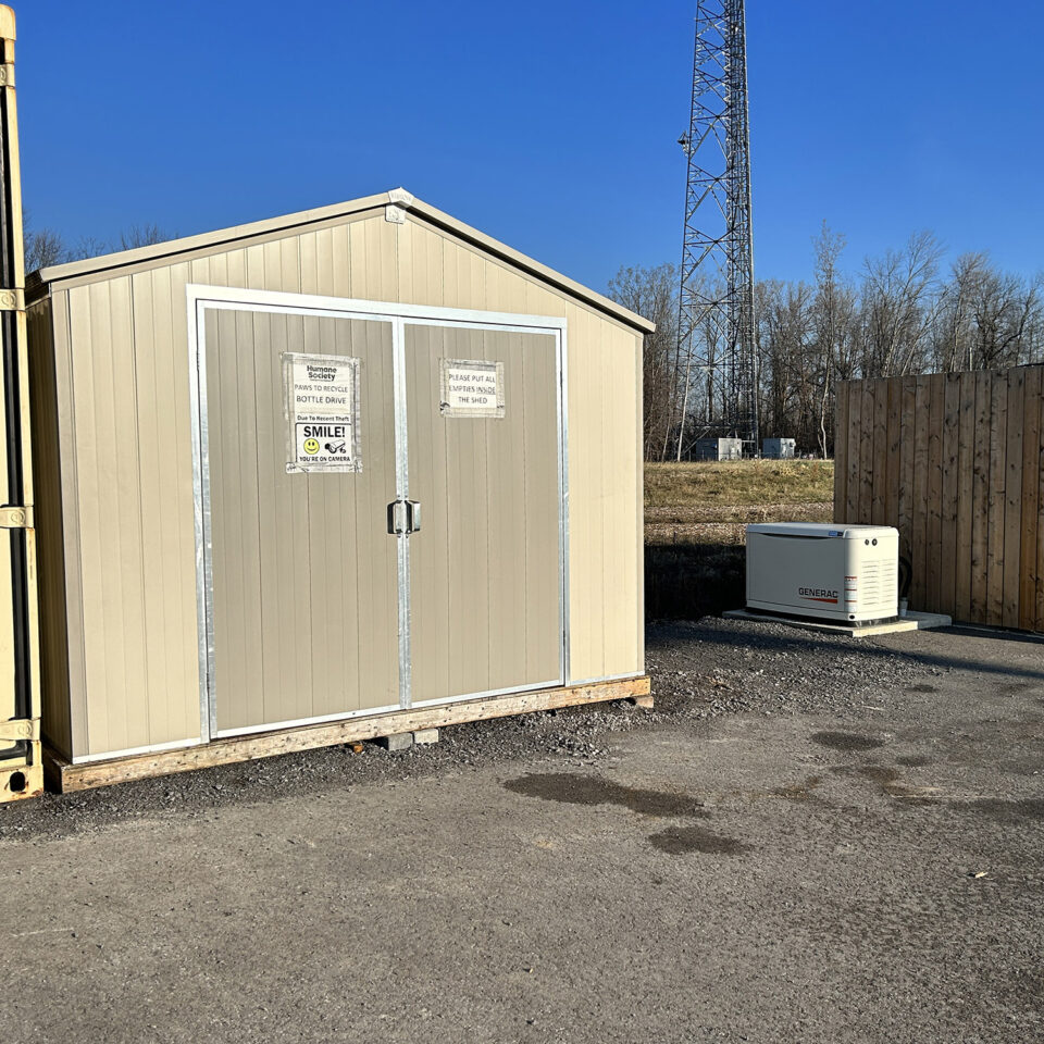 Bottle Drive Shed at Humane Society Hastings Prince Edward 34 Wallbridge-Loyalist Road, Belleville Drop off hours: 8-5, 7 days a week